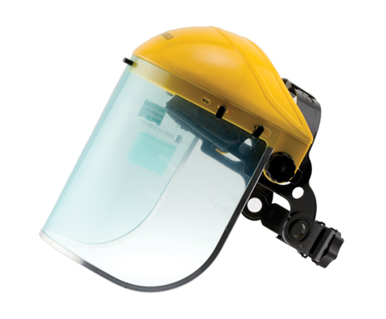 Picture of VisionSafe -VS50 - Brow Guard (VS10) & Aluminium Edged, Punched Polycarbonate Visor (VS40) VISION SHIELDS